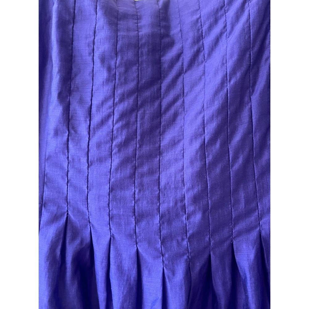 Banana Republic Sz 8 Pleated Purple Camisole Tank Top Lined Back Zip Tencel - Picture 3 of 11